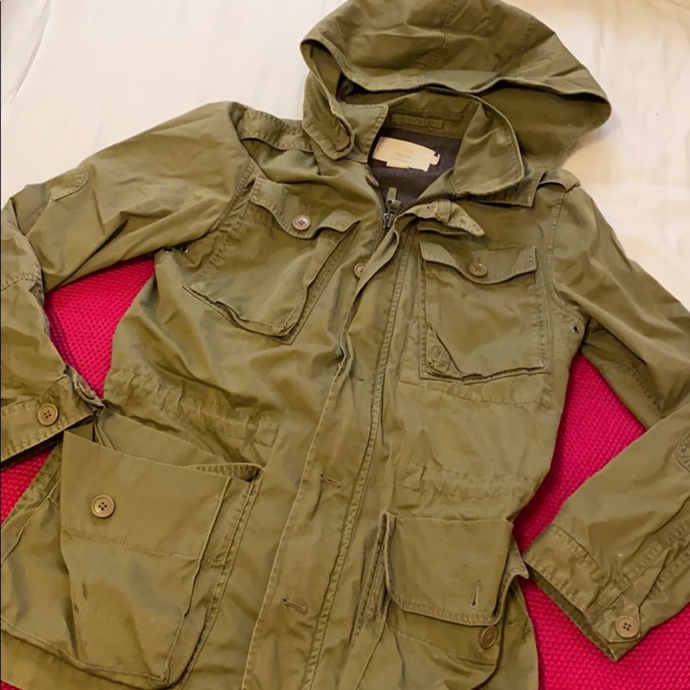 Army Green J.Crew Chino Coat